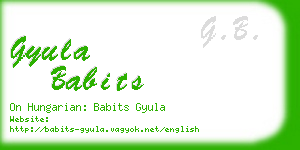 gyula babits business card